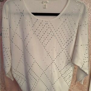 Spense Ivory Top with Metallic Details
